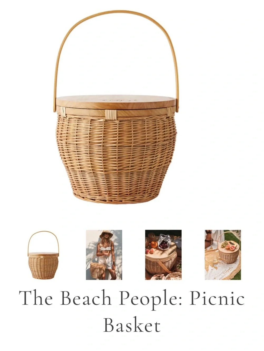 The Beach People-Natural Woven Picnic Basket zippered insulated center ..